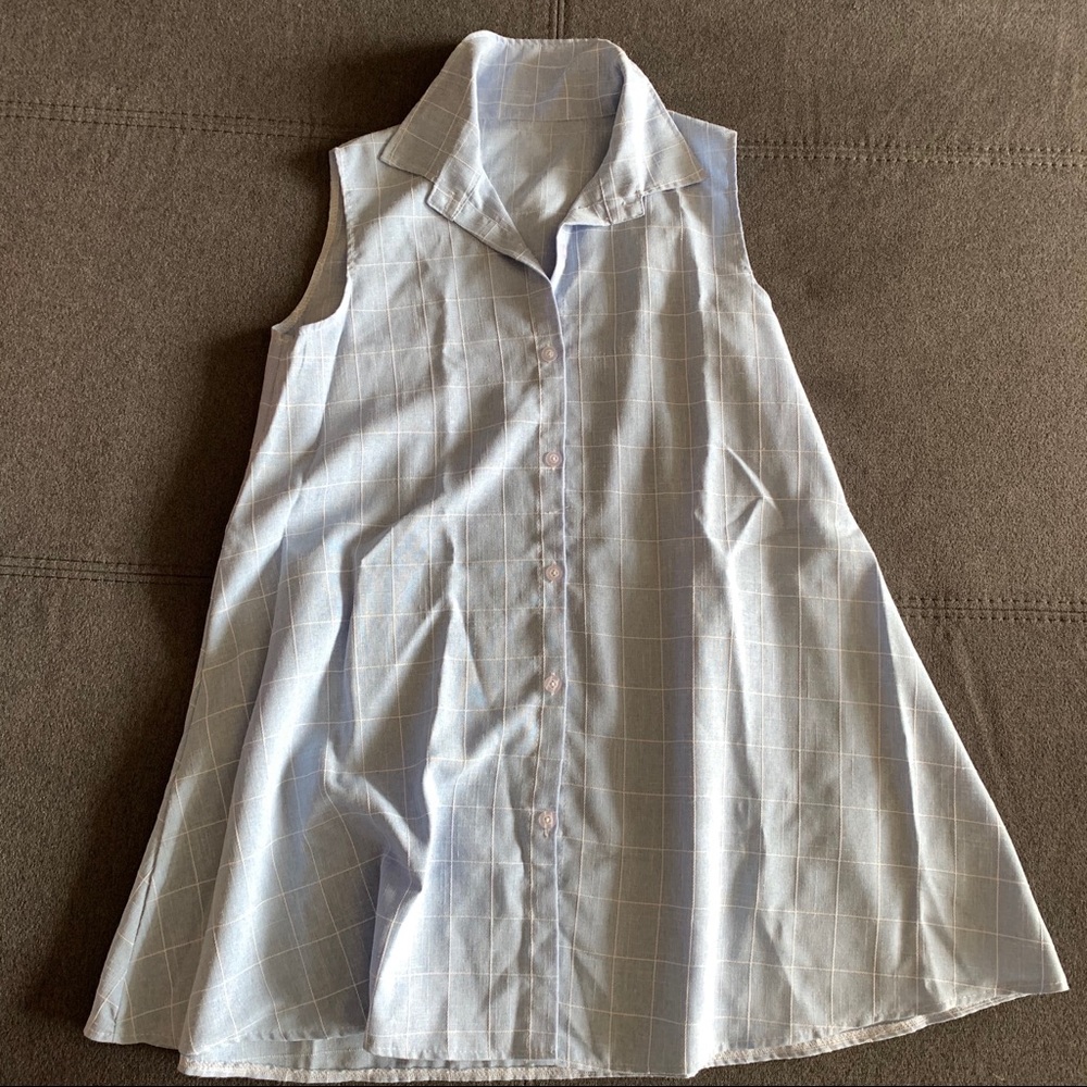 A-line light blue dress with collar